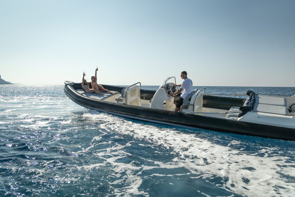 Boat4all vessels cruising across the Aegean sea near Athens